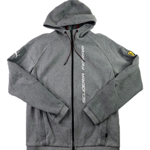 PUMA Other - PUMA SCUDERIA FERRARI MOTORSPORT GRAY FULL ZIP HOODIE JACKET MEN'S SIZE SMALL